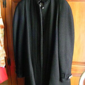 RARE CHANEL CLASSIC BLACK WOOL JACKET, COAT OR SWING COAT SIZE 38 Black leather